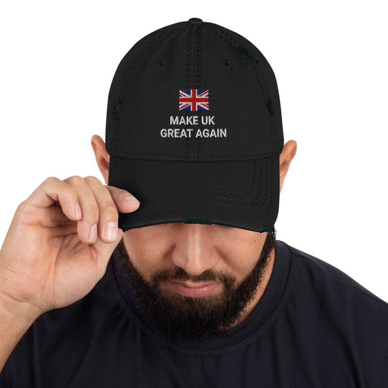 MUKGA Embroidered Distressed Hat